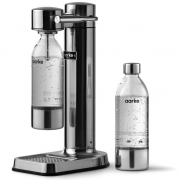 Aarke Carbonator III Polished Steel Wassersprudler mit 2 PET Wasserflaschen
