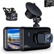 Abask 1080P FHD Dual Dashcam mit Weitwinkel, Parkmonitor, Bewegungserkennung, Nachtsicht