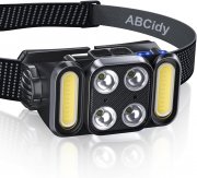 ABCidy Wiederaufladbare LED Stirnlampe mit 12 Beleuchtungsmodi