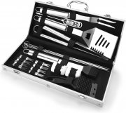 Abosea 21 teiliges Edelstahl Grillbesteckset im Aluminium Koffer