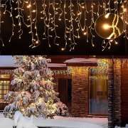 Abosea 5 Meter 200 LEDs Eisregen Lichtervorhang f&uuml;r Innen und Au&szlig;en