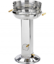 Activa Bavaria 40 cm Edelstahl Holzkohle S&auml;ulengrill mit verstellbaren Grillrost und L&uuml;ftungsregler