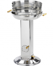 Activa Bavaria 40 cm Edelstahl Holzkohle S&auml;ulengrill mit verstellbaren Grillrost und L&uuml;ftungsregler