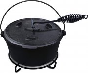 ACTIVA BBQ Dutch Oven Topf ca. 3,5 Liter 25 cm aus Gusseisen inkl. Deckel und Henkel zum Tragen