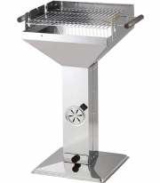 ACTIVA Edelstahl Holzkohle Trichtergrill Erfurt mit 46 x 46 cm gro&szlig;en verchromten Grillrost
