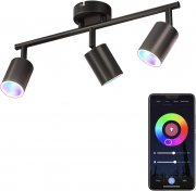 addlon 3-flammige Smart LED Deckenstrahler steuerbar via App, Alexa und Google Assistant