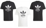 Adidas Icone Paris, London oder Berlin Herren T-Shirts 100 % Baumwolle in schwarz oder wei&szlig;