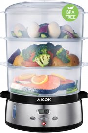 Aicok Dampfgarer LCD Timer 9L 800W mit 3 Dampfgarbeh&auml;lter 25,99&euro; (41% Rabatt)