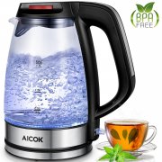 Aicok Glas Wasserkocher 1,7 Liter Wasserkocher mit LED-Beleuchtung, 2200 Watt