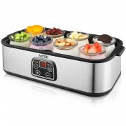 Aicok Joghurtbereiter LCD Display 30W mit Timer 180ml 8 Portionsgl&auml;ser