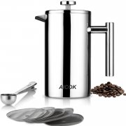 Aicok Kaffeebereiter mit Edelstahlfilter, Kaffeekanne, French Press System