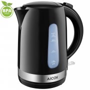 Aicok Wasserkocher 1.7L 2200W BPA-frei, Elektrischer Wasserkocher mit Sichtfenster