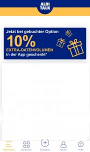 Aldi Talk: 10% EXTRA-Datenvolumen geschenkt (bei geb. Option &ndash; in der App)