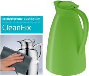 alfi Isolierkanne Eco Kunststoff 1,0 Liter + alfi Mikrofaser Reinigungstuch cleanfix