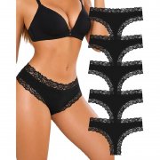 ALL OF SHE Damen Brazilian Slips aus Baumwolle mit Spitze f&uuml;r 10,99&euro;