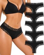 ALL OF SHE Damen Brazilian Unterhosen aus Baumwolle mit Spitze f&uuml;r nur 10,99&euro;