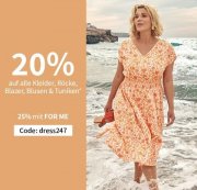 20% Rabatt auf alle Kleider, R&ouml;cke, Blazer, Blusen & Tuniken bei Sheego