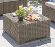 Allibert by Keter California Beistelltisch f&uuml;r Garten, Terrasse & Balkon in Rattanoptik 68 x 68 x 35