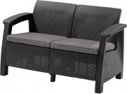 Allibert by Keter Corfu 2-Sitzer Gartensofa Lounge inkl. Outdoor Kissen