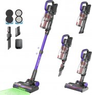 AlloyMove 48000Pa/450W/65Min Akku Staubsauger mit V-Anti-Tangle-B&uuml;rste mit LED-Licht