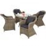 Aluminium Rattan Sitzgruppe Z&uuml;rich 4+1 natur f&uuml;r 499&euro;