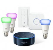 Amazon Echo Dot, Schwarz inkl. Philips Hue White & Colour E27 Starter Set mit Bridge f&uuml;r 147,99 &euro;