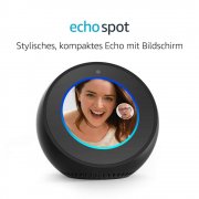 Amazon Echo Spot, Zertifiziert und general&uuml;berholt, Schwarz f&uuml;r 89,99&euro; statt 129&euro;
