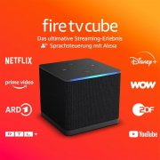 Amazon Fire TV Cube (Neueste Generation) 4K Ultra HD Streaming-Mediaplayer mit Alexa Sprachsteuerung