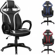 AMSTYLE GameStar Kunstleder Schreibtischstuhl in Sport Racing Optik