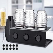 Aney Well 3er Abtropfgestell f&uuml;r Sodastream Flaschen inkl. Deckelhalter und Schutzh&uuml;lle