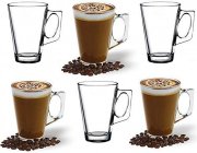 ANSIO 6er Pack Gro&szlig;e Latte Macchiato Gl&auml;ser Kaffeetassen-385 ml