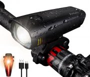 Antimi wiederaufladbares Akku LED Fahrradlicht Set IPX5 Wasserdicht mit Frontlicht & R&uuml;cklicht
