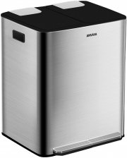 ANVAVA 30 L Edelstahl 2 Fach M&uuml;lleimer mit Absenkautomatik & Fu&szlig;pedal