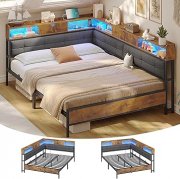 AOGLLATI Polsterbett 140x200 mit LED und 6 Stauf&auml;chern f&uuml;r 139&euro;