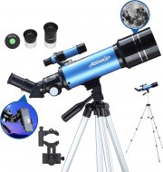 Aomekie 70/400 Astronomie Teleskop mit Aluminium Stativ, Smartphone Adapter und Mondfilter