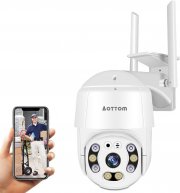 Aottom 1080P WLAN IP Outdoor &Uuml;berwachungskamera mit Bewegungsmelder, Nachtsicht, 2-Wege-Audio
