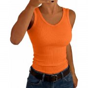 Aottori Damen Top mit V-Ausschnitt in Orange f&uuml;r 13,49&euro;