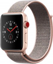 Apple Watch Series 3 LTE 42mm Aluminiumgeh&auml;use Gold mit Sport Loop Sandrosa