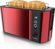 Arendo 4 Scheiben Langschlitz Edelstahl Toaster mit Defrost Funktion