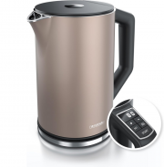 Arendo Elegant 1,5 Liter Edelstahl Tee- und Wasserkocher mit Temperatureinstellung
