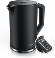 Arendo Elegant 1,5 Liter Edelstahl Wasserkocher mit Temperatureinstellung