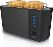 Arendo Frukost Langschlitz 4 Scheiben Edelstahl Toaster mit Display