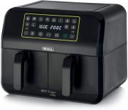 Ariete Airy Fryer Dual 4623 8 Liter Doppelkorb Hei&szlig;luftfritteuse mit OLED-Display