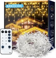 ARKOCHIC 10 Meter LED Eisregen Lichtervorhang mit 8 Modi inkl. Fernbedienung f&uuml;r Innen und Au&szlig;en