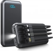 ARTINABS 27000mAh Powerbank mit 4 integrierten Ladekabel