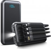 ARTINABS 27000mAh Powerbank mit 4 integrierten Ladekabel