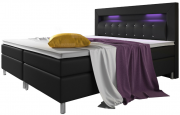 ArtLife Boxspringbett Montana 180 x 200 cm mit Federkern Matratze und LED-Beleuchtung