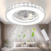 Ateroll Deckenventilator mit Beleuchtung &Oslash;43.5CM, Kristall Deckenventilator Dimmbar (3000K)