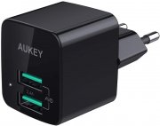 AUKEY USB Netzteil, USB Ladeger&auml;t Ultra Kompakt 2,4A 2 Ports USB Stecker mit AiPower Technologie