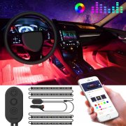 Auto LED Strip Upgrade Zwei-Linien-Design Wasserdicht 4pcs 48 LED Beleuchtung APP Steuerbare